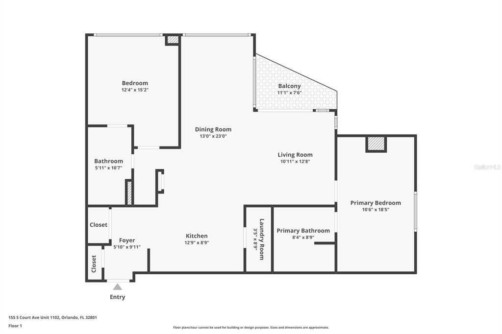 For Sale: $355,000 (2 beds, 2 baths, 1261 Square Feet)