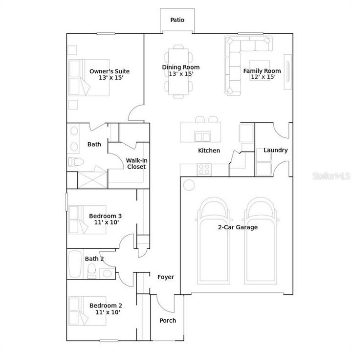 合同活跃: $1,950 (3 贝兹, 2 浴室, 1555 平方英尺)