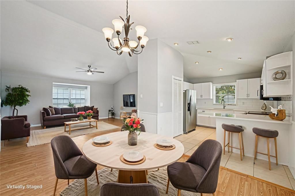 Open living with brand new kitchen