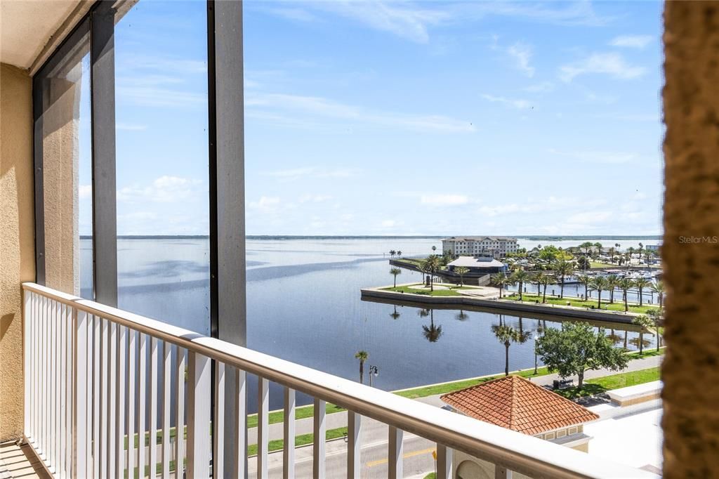Stunning views of Lake Monroe and the Marina from the patio