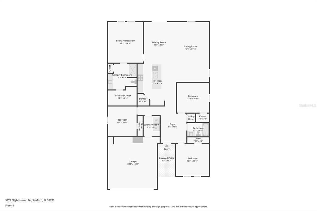 待售: $435,000 (4 贝兹, 2 浴室, 1926 平方英尺)