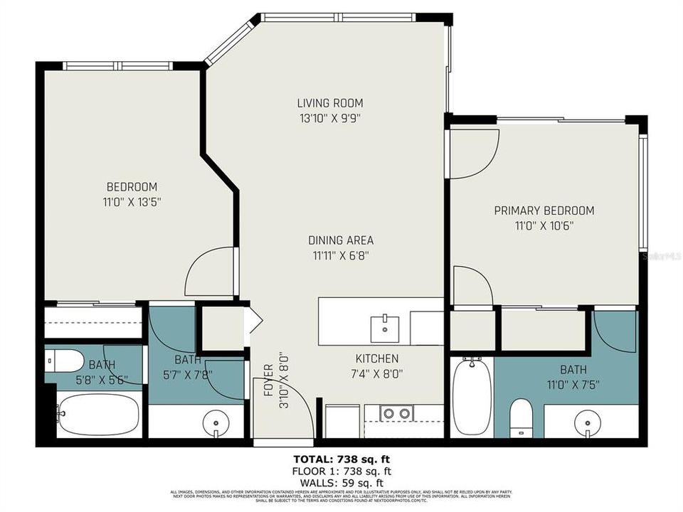 待售: $120,000 (2 贝兹, 2 浴室, 759 平方英尺)
