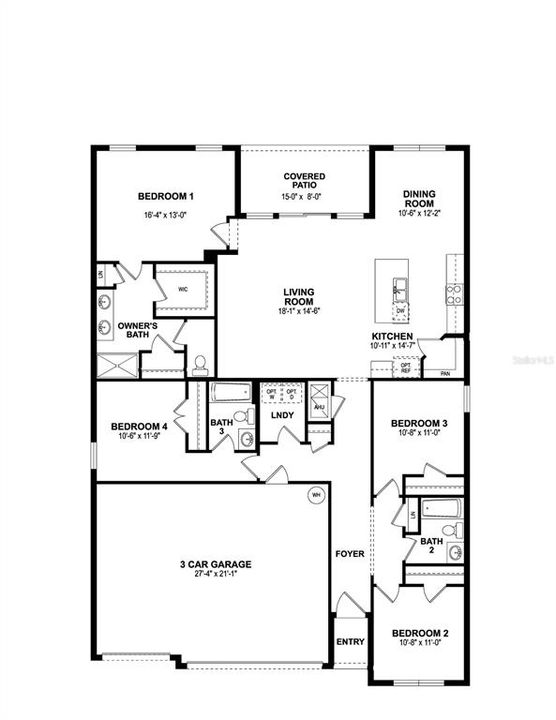 合同活跃: $339,999 (4 贝兹, 3 浴室, 2020 平方英尺)