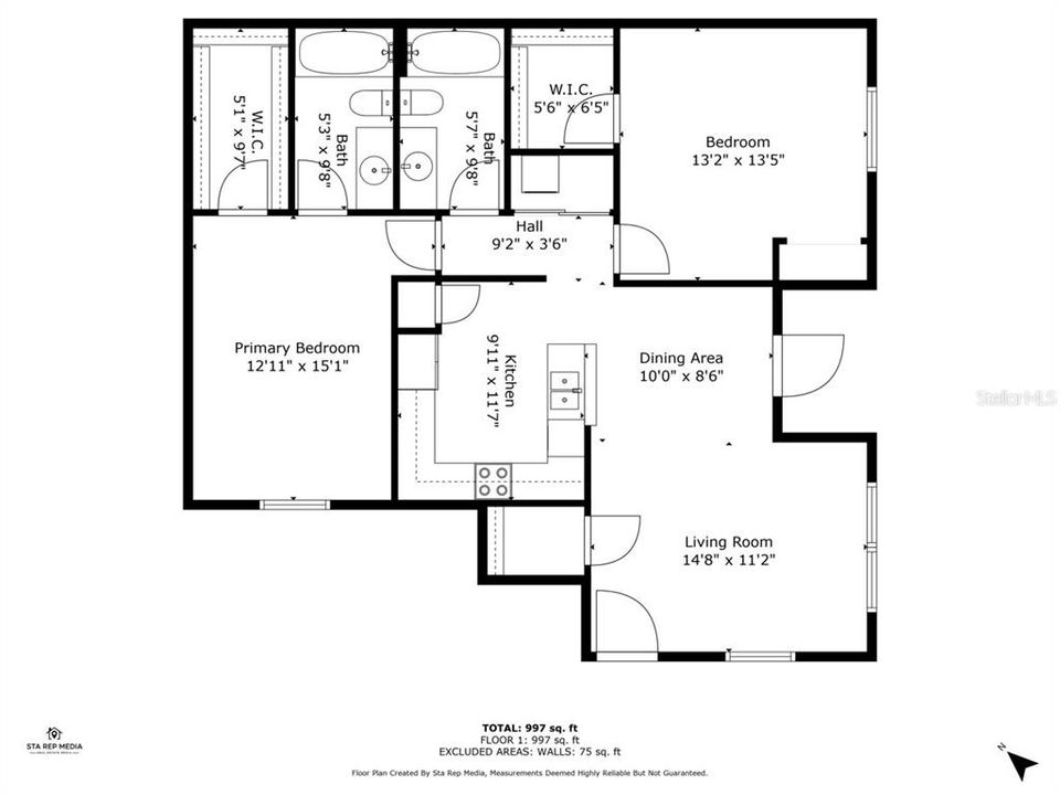На продажу: $158,000 (2 спален, 2 ванн, 1049 Квадратных фут)