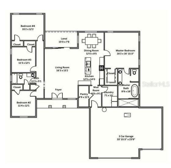 待售: $422,900 (4 贝兹, 2 浴室, 2225 平方英尺)