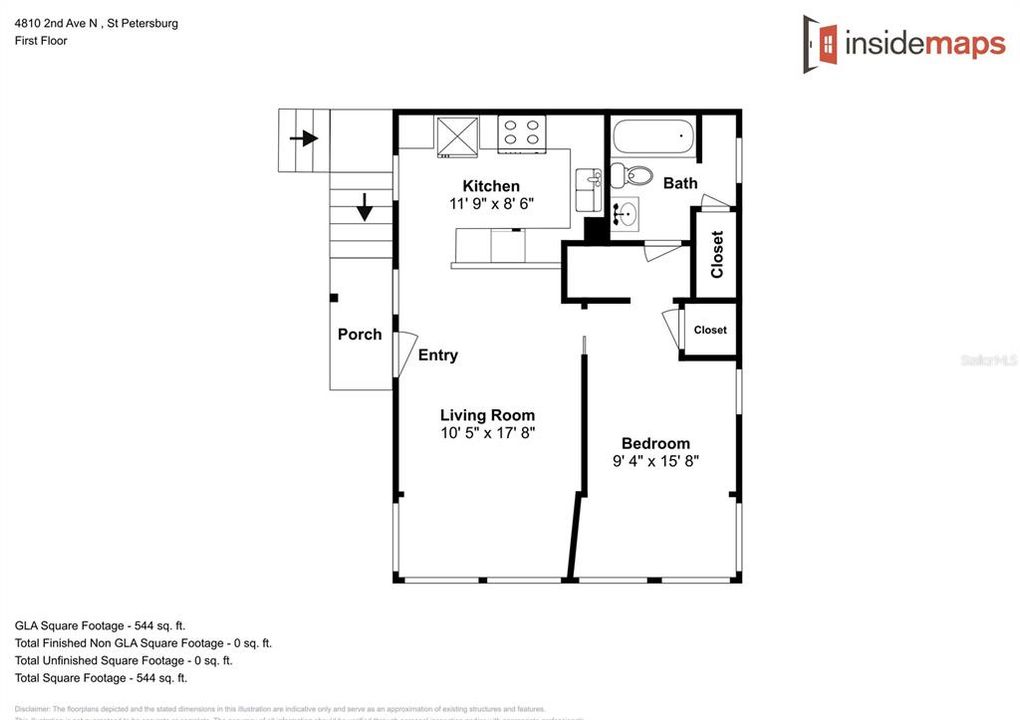 Active With Contract: $1,740 (1 beds, 1 baths, 540 Square Feet)
