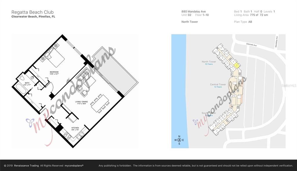 На продажу: $419,000 (1 спален, 1 ванн, 775 Квадратных фут)