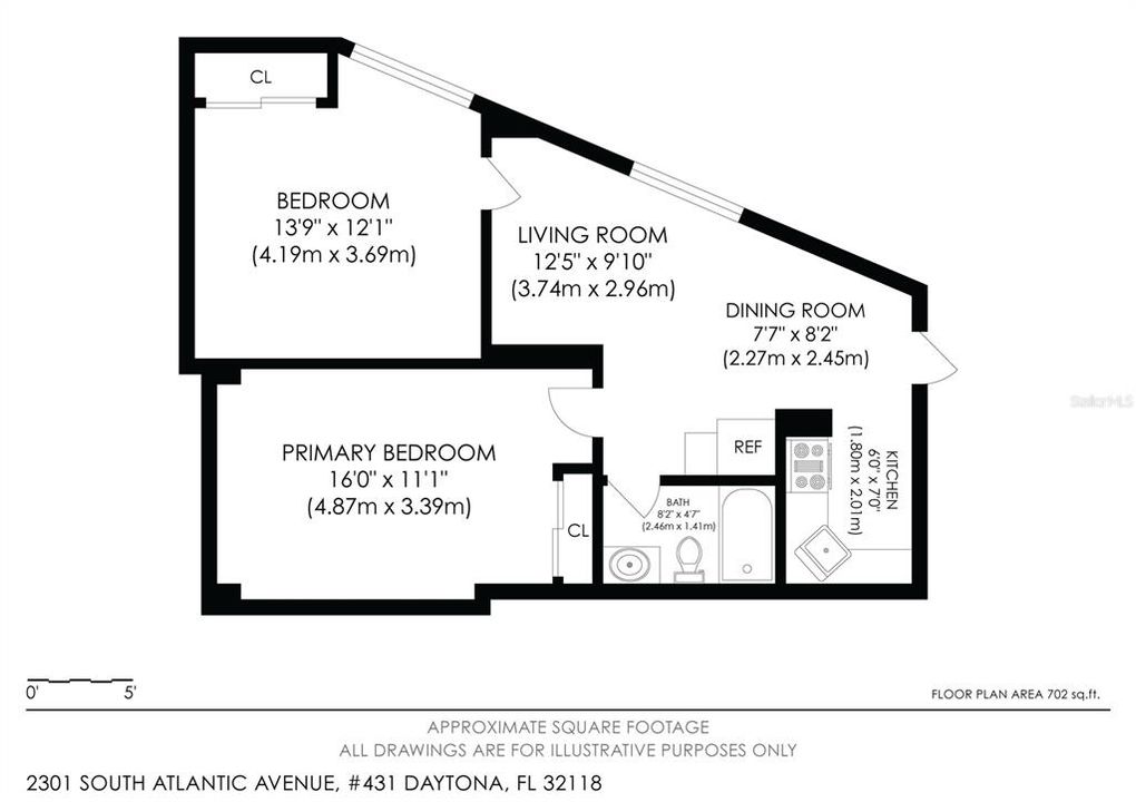 На продажу: $124,900 (2 спален, 1 ванн, 733 Квадратных фут)