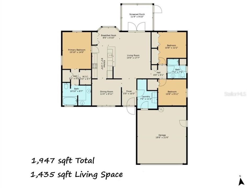 Active With Contract: $242,500 (3 beds, 2 baths, 1435 Square Feet)