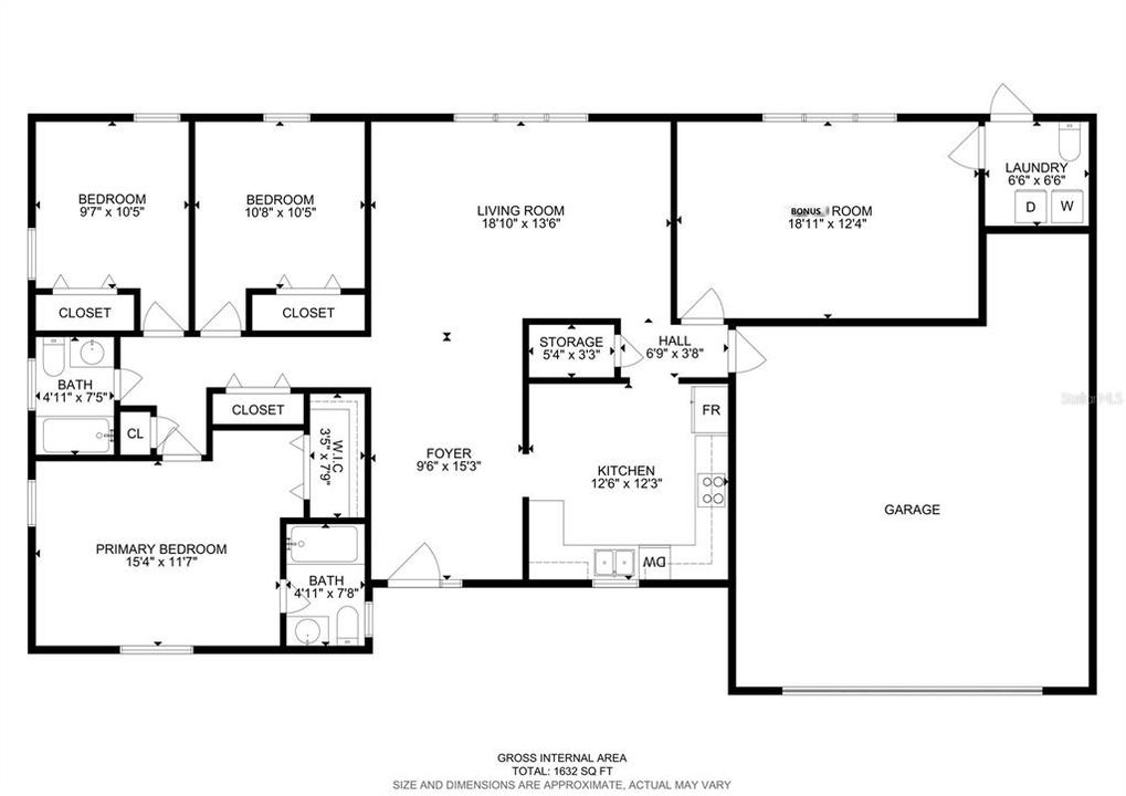 На продажу: $407,000 (3 спален, 2 ванн, 1632 Квадратных фут)