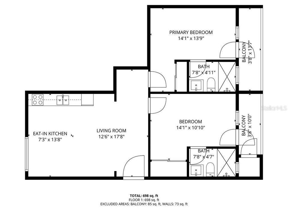 For Sale: $231,500 (2 beds, 2 baths, 1000 Square Feet)