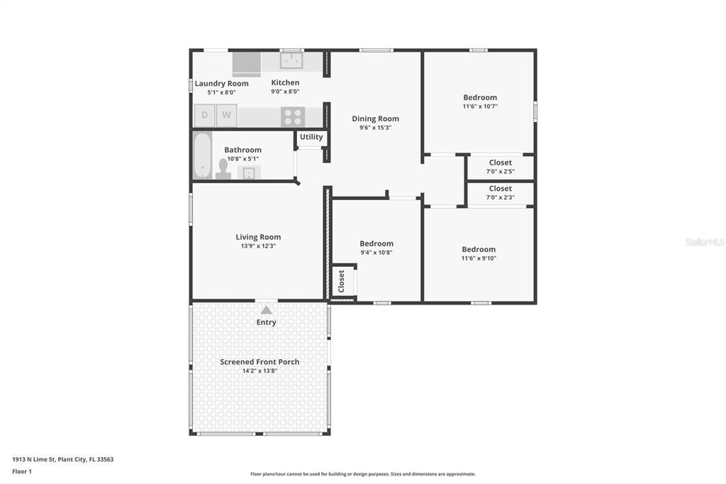 Active With Contract: $170,000 (3 beds, 1 baths, 1064 Square Feet)