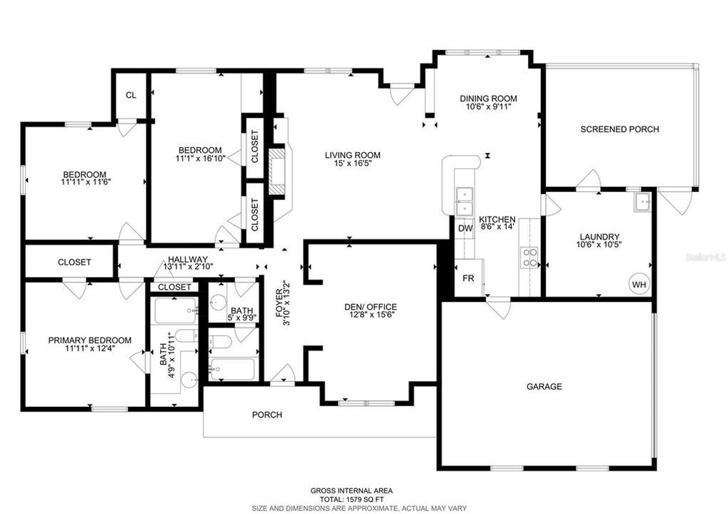 На продажу: $369,900 (3 спален, 2 ванн, 1579 Квадратных фут)