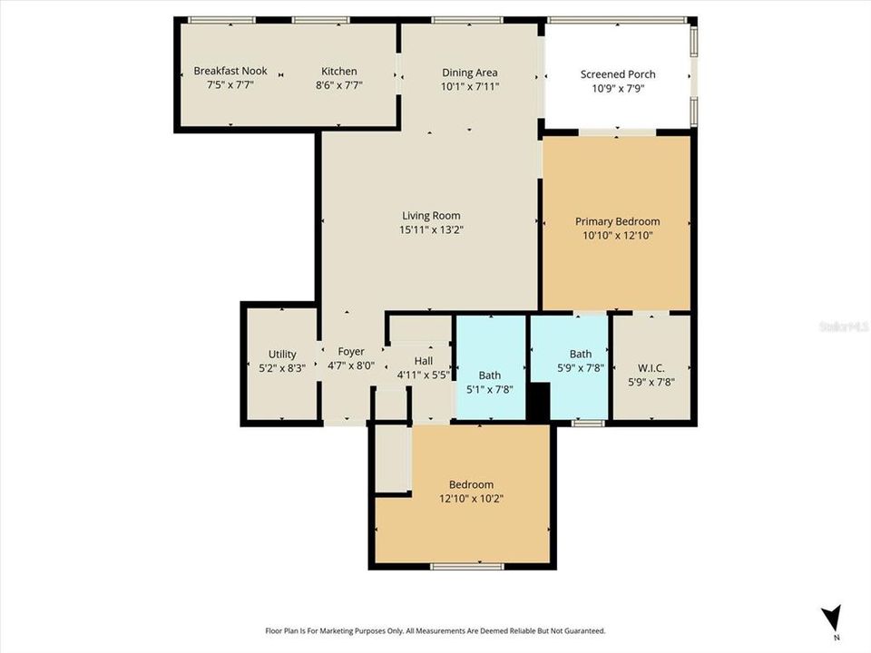 На продажу: $160,000 (2 спален, 2 ванн, 1052 Квадратных фут)