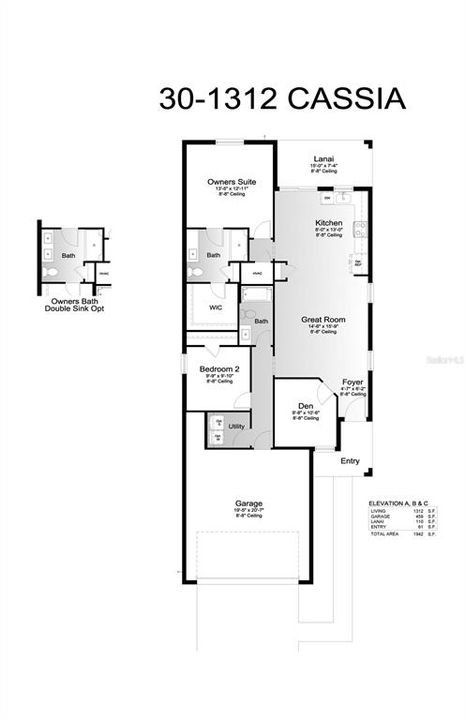 Active With Contract: $306,920 (2 beds, 2 baths, 1312 Square Feet)