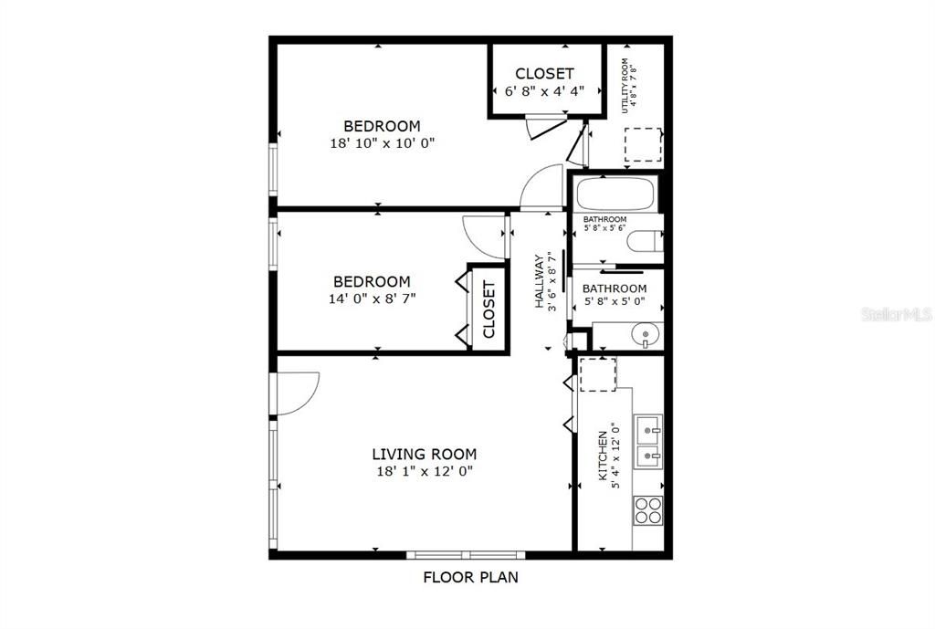 For Sale: $119,500 (2 beds, 1 baths, 825 Square Feet)