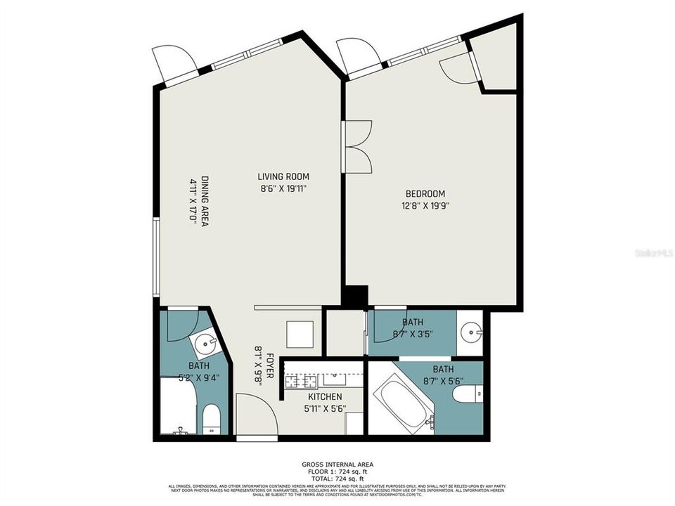 Active With Contract: $185,000 (1 beds, 2 baths, 700 Square Feet)