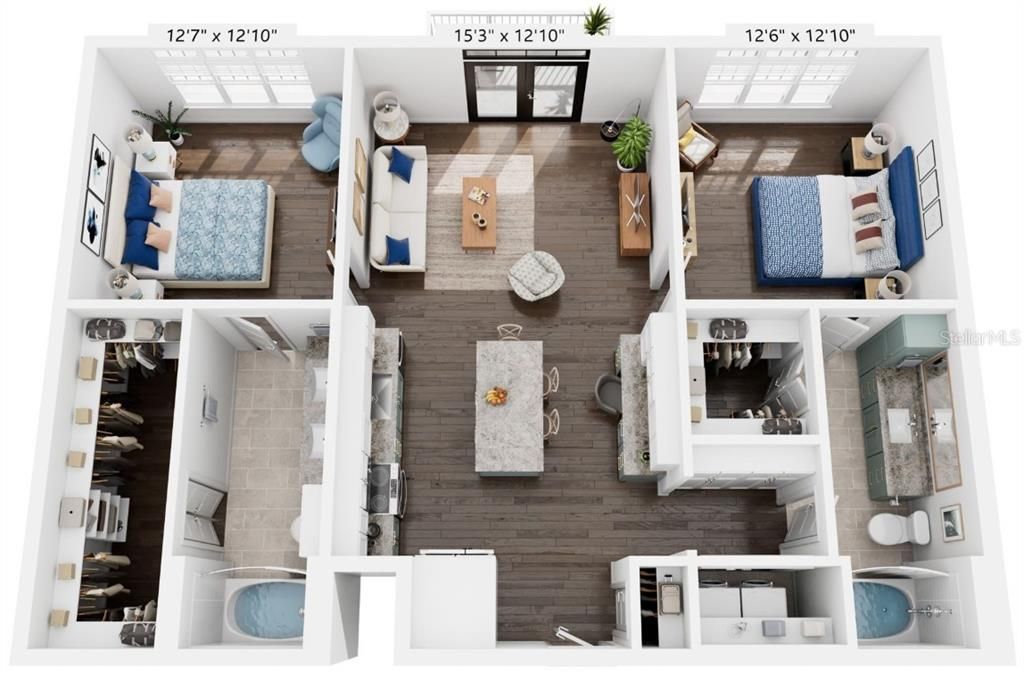 For Rent: $2,940 (2 beds, 2 baths, 1296 Square Feet)