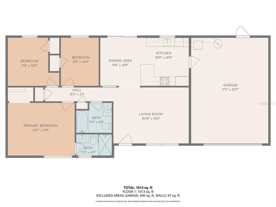 For Sale: $349,500 (3 beds, 2 baths, 1097 Square Feet)