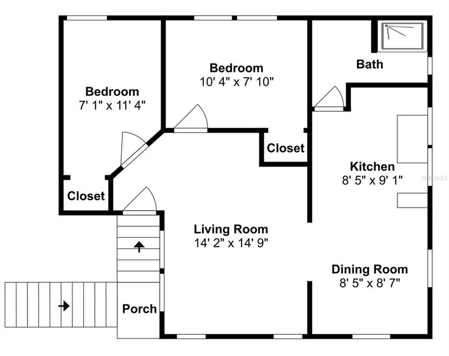 Active With Contract: $2,240 (2 beds, 1 baths, 580 Square Feet)