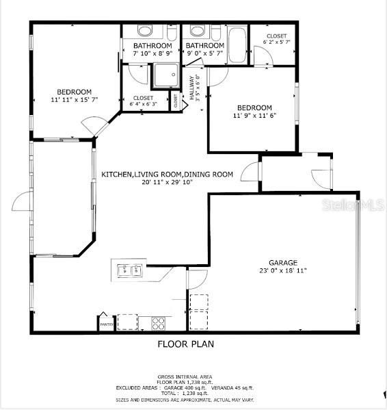 For Sale: $275,000 (2 beds, 2 baths, 1095 Square Feet)