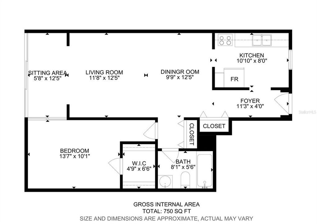 For Sale: $115,000 (1 beds, 1 baths, 750 Square Feet)