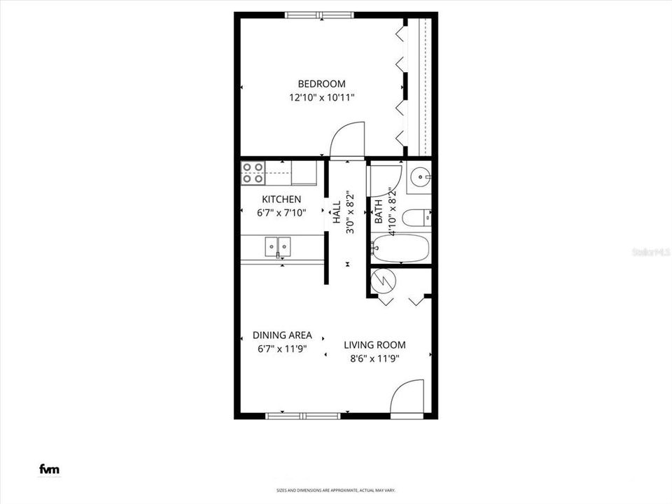 На продажу: $289,000 (1 спален, 1 ванн, 490 Квадратных фут)