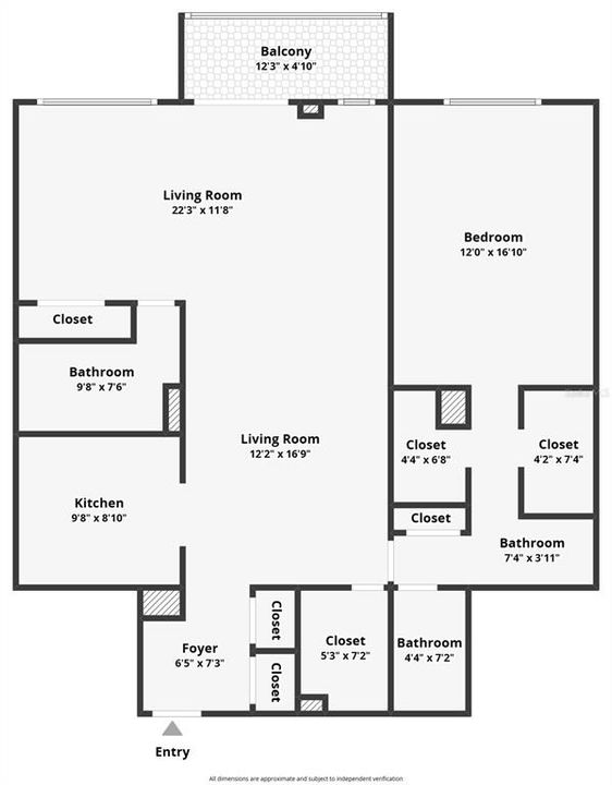 合同活跃: $165,000 (1 贝兹, 2 浴室, 1210 平方英尺)