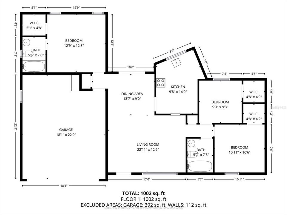 合同活跃: $264,900 (3 贝兹, 2 浴室, 1109 平方英尺)