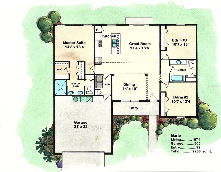 待售: $269,900 (3 贝兹, 2 浴室, 1671 平方英尺)