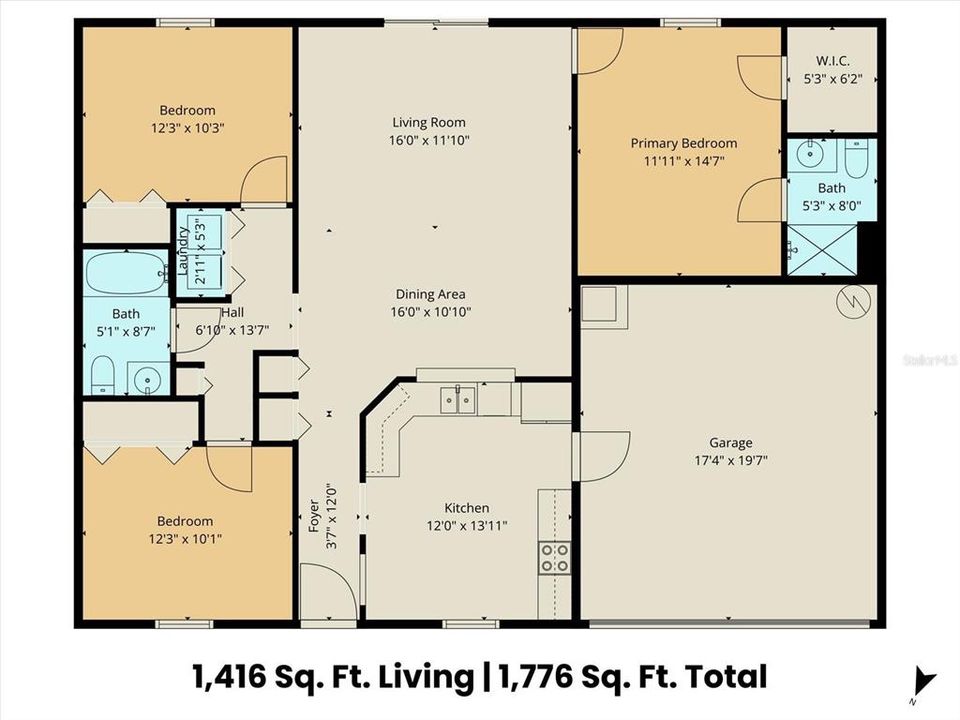Active With Contract: $247,000 (3 beds, 2 baths, 1416 Square Feet)