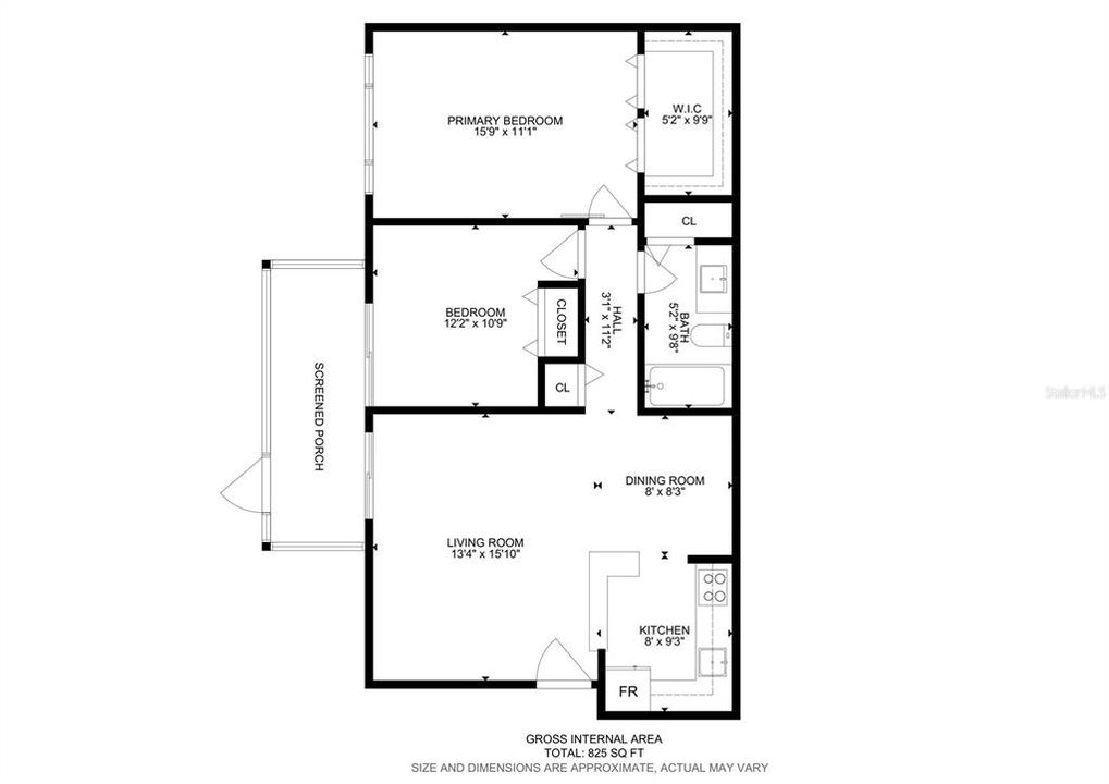 Active With Contract: $159,900 (2 beds, 1 baths, 825 Square Feet)