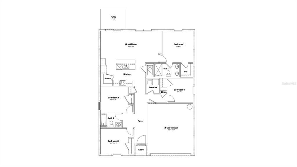 На продажу: $349,000 (4 спален, 2 ванн, 1498 Квадратных фут)