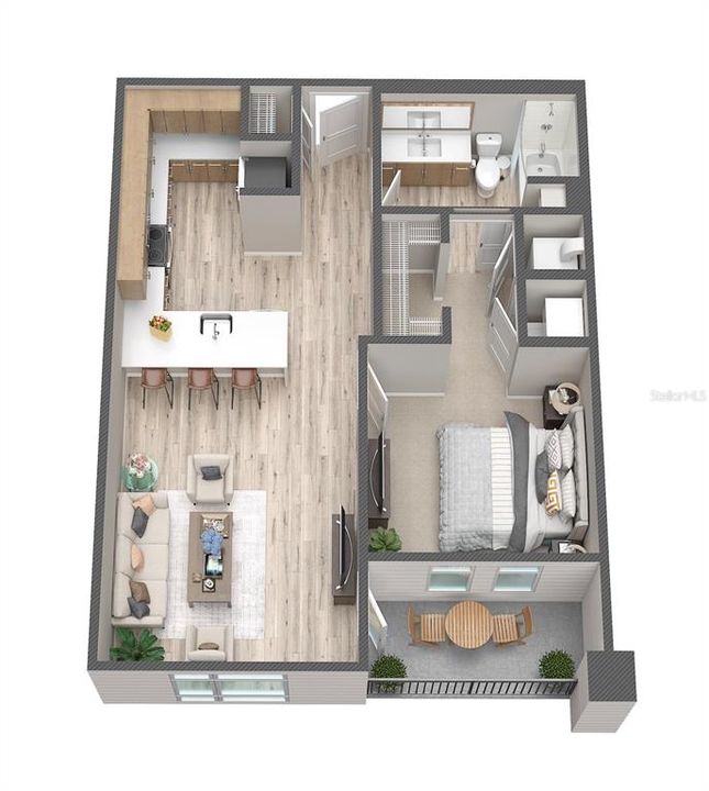 出租: $1,881 (1 贝兹, 1 浴室, 763 平方英尺)