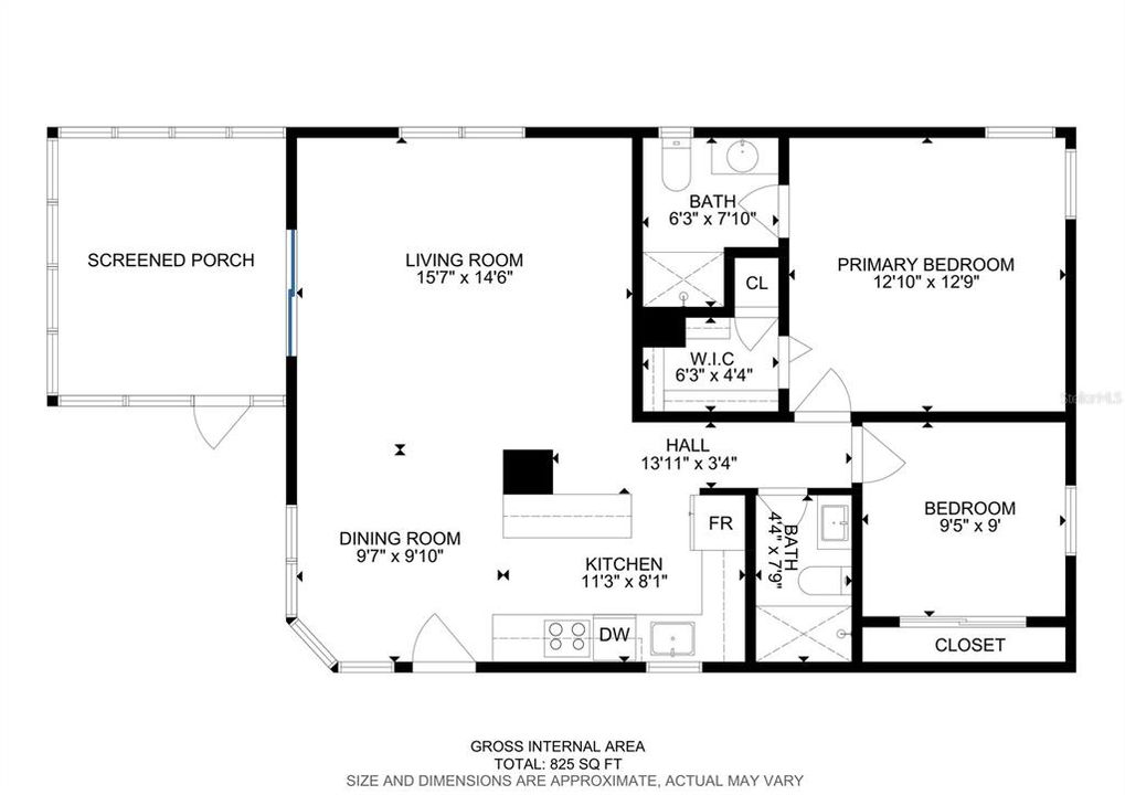 合同活跃: $155,000 (2 贝兹, 2 浴室, 832 平方英尺)
