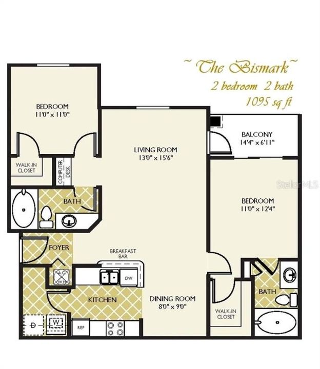 出租: $1,575 (2 贝兹, 2 浴室, 1045 平方英尺)