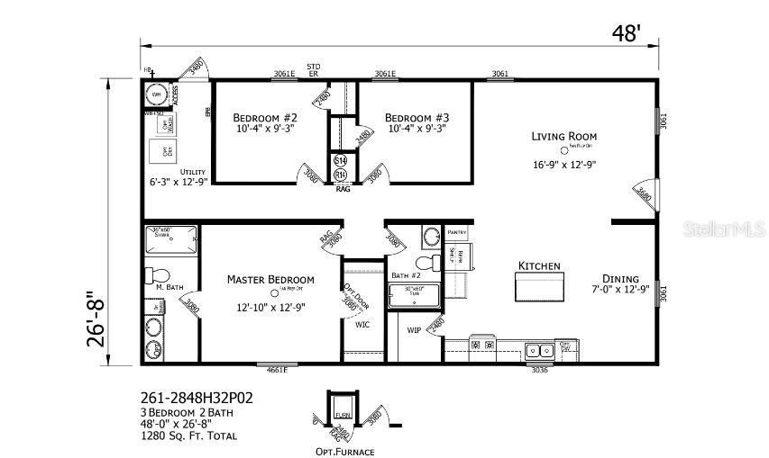 待售: $229,700 (3 贝兹, 2 浴室, 1280 平方英尺)