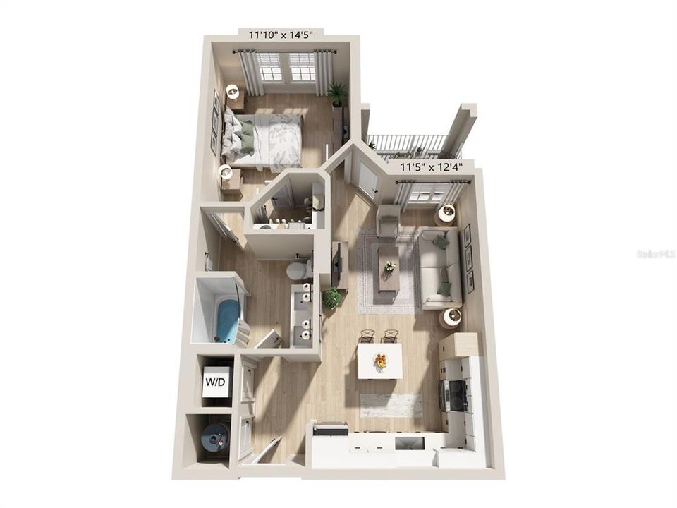 出租: $1,790 (1 贝兹, 1 浴室, 678 平方英尺)