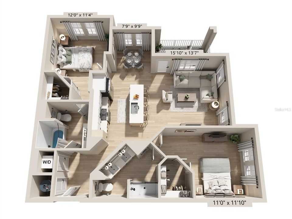 For Rent: $2,330 (2 beds, 2 baths, 1155 Square Feet)