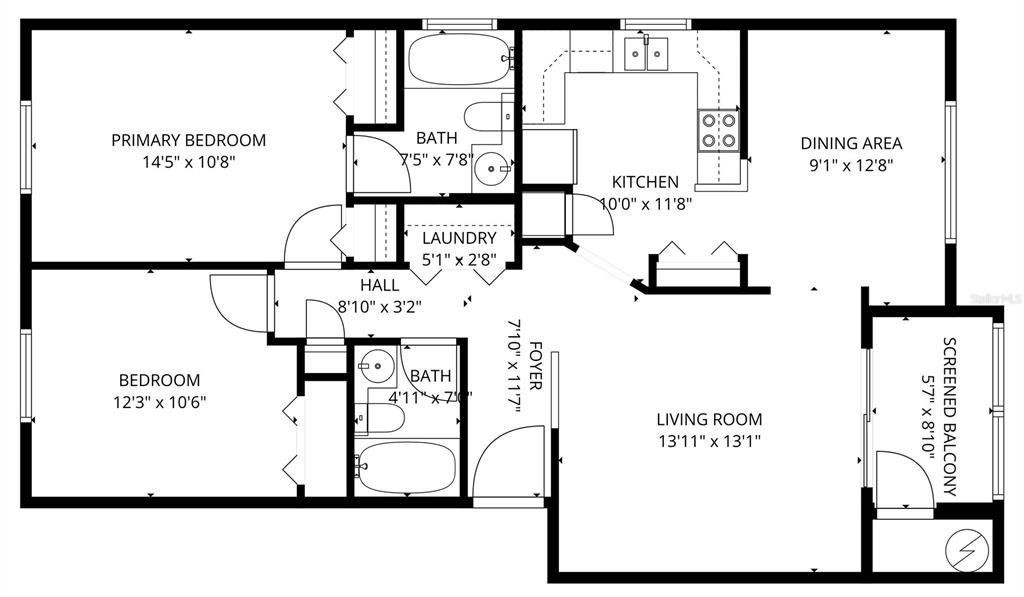 出租: $1,395 (2 贝兹, 2 浴室, 1021 平方英尺)