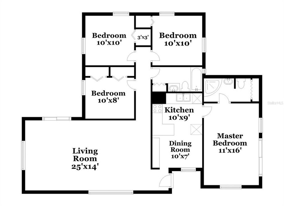 For Rent: $2,265 (4 beds, 1 baths, 1276 Square Feet)
