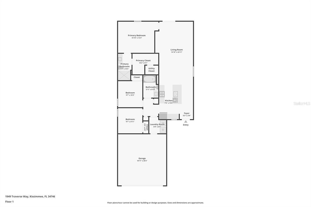 На продажу: $328,000 (3 спален, 2 ванн, 1260 Квадратных фут)