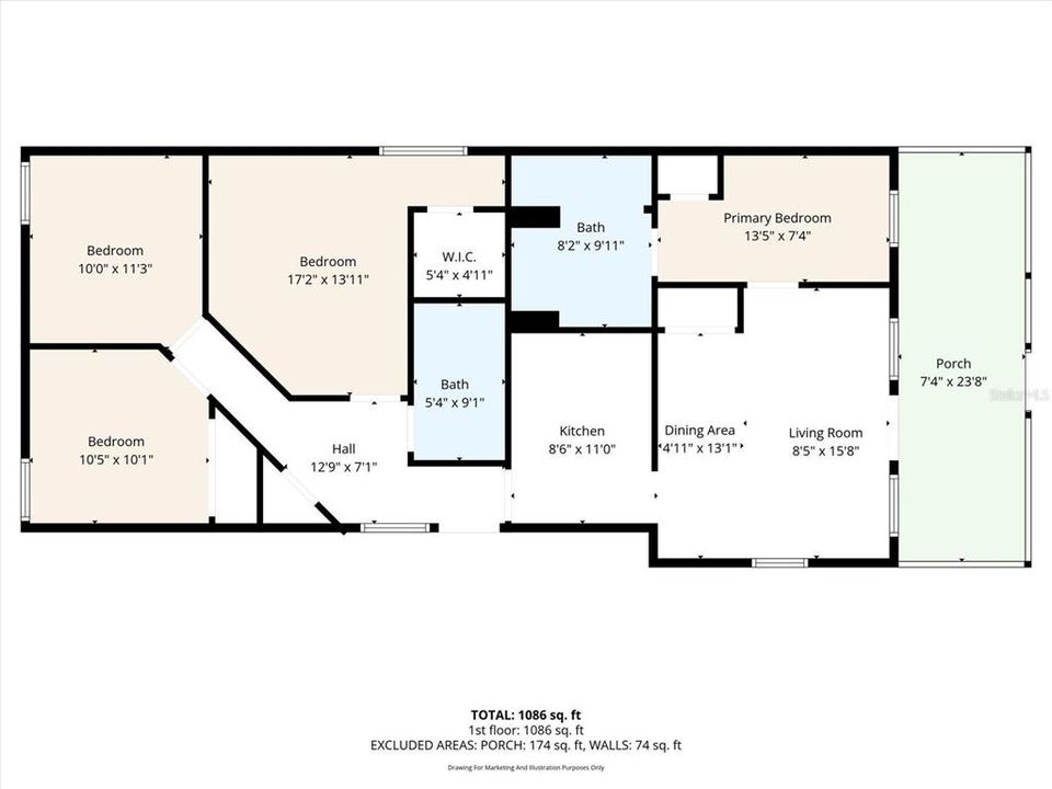 For Rent: $2,675 (3 beds, 2 baths, 1128 Square Feet)