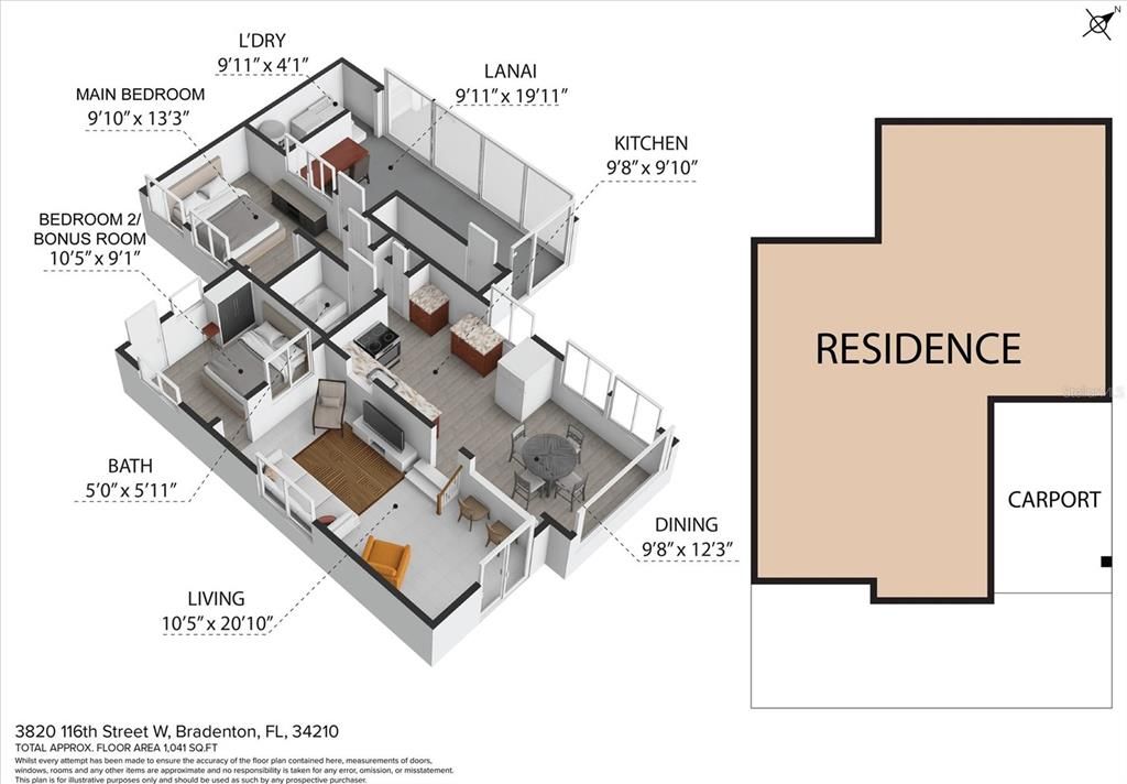 For Sale: $185,000 (2 beds, 1 baths, 420 Square Feet)