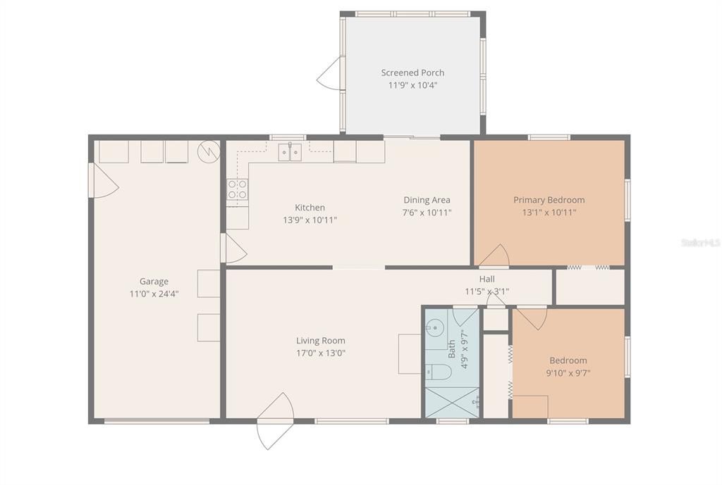 For Sale: $255,000 (2 beds, 1 baths, 910 Square Feet)