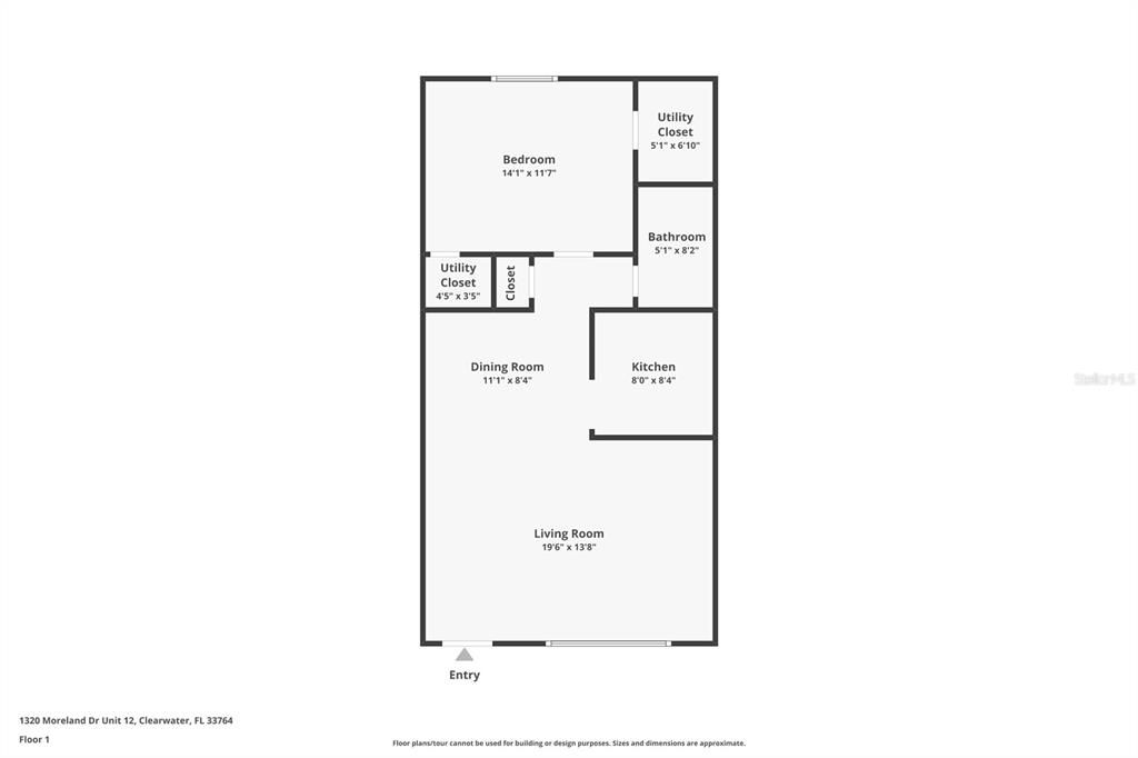 На продажу: $115,000 (1 спален, 1 ванн, 720 Квадратных фут)