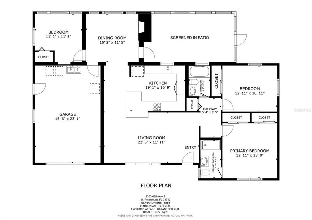 For Sale: $515,000 (3 beds, 2 baths, 1377 Square Feet)