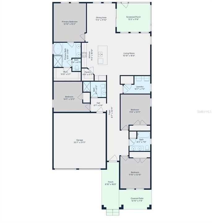 For Rent: $3,500 (4 beds, 3 baths, 2098 Square Feet)