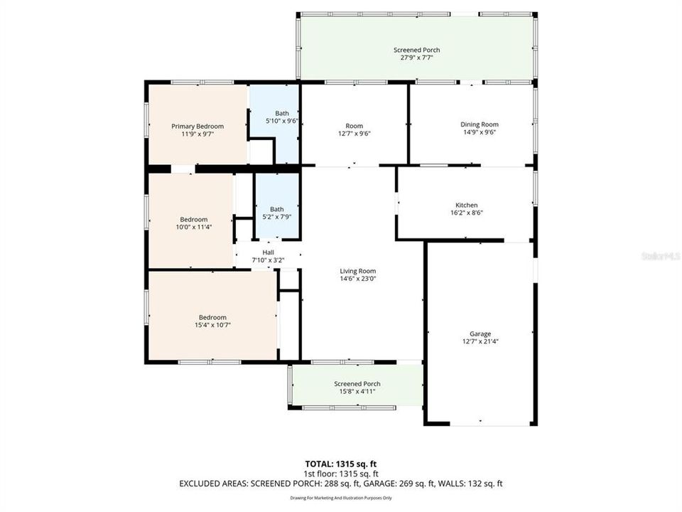 Active With Contract: $285,000 (3 beds, 2 baths, 1224 Square Feet)