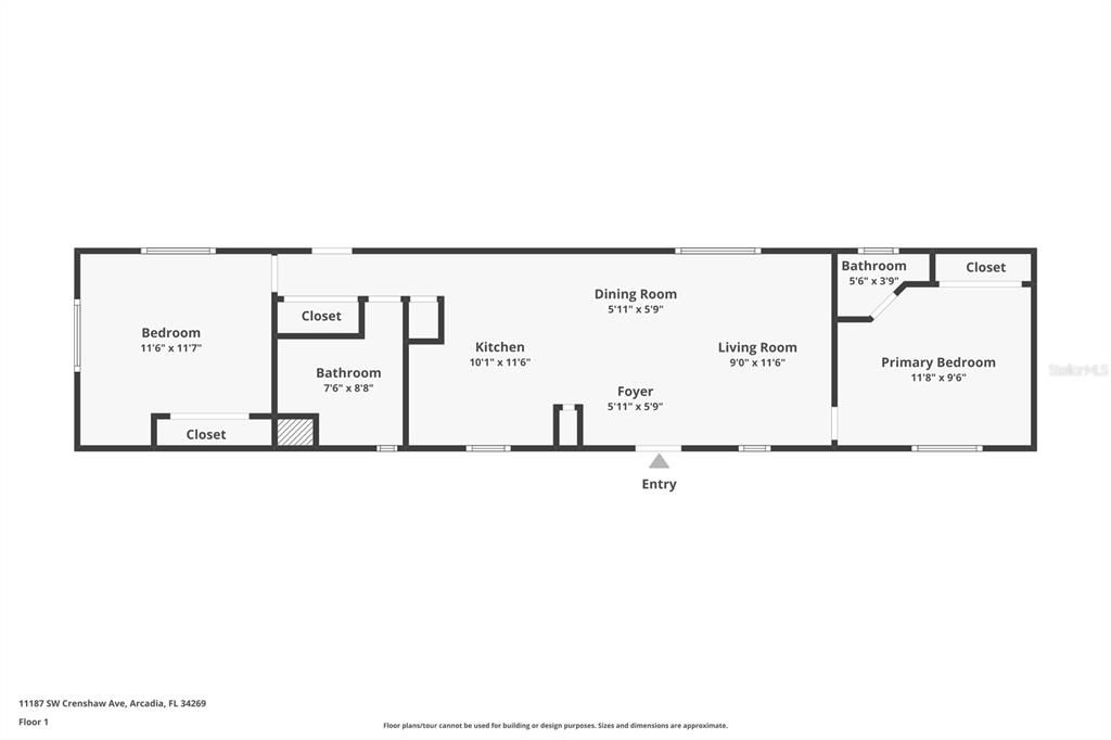 For Sale: $82,500 (2 beds, 1 baths, 672 Square Feet)